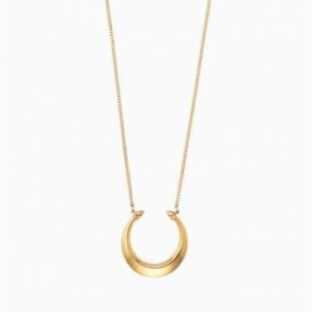 Stella & Dot Double Horn Pendant Necklace Gold